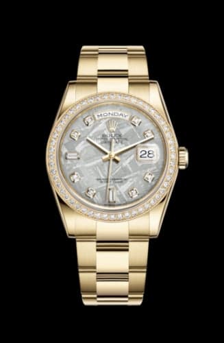 Rolex Day-Date 36 Yellow Gold Diamonds / Oyster / Meteorite