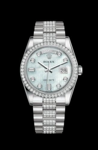 Rolex Day-Date 36 Platinum Diamonds / President Diamonds / MOP