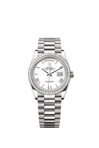 Rolex Day-Date 36 White Gold - Diamond / White - Roman / President