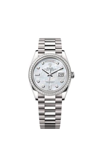 Rolex Day-Date 36 White Gold - Baguette / MOP - Diamond / President