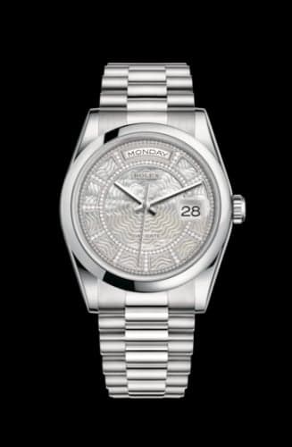 Rolex Day-Date 36 Platinum Domed / President / MOP Carousel