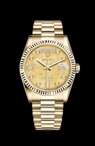 Rolex Day-Date 36 Yellow Gold Fluted / President / Champagne MOP Computer