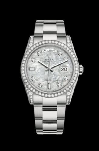 Rolex Day-Date 36 White Gold Diamonds / Oyster / MOP