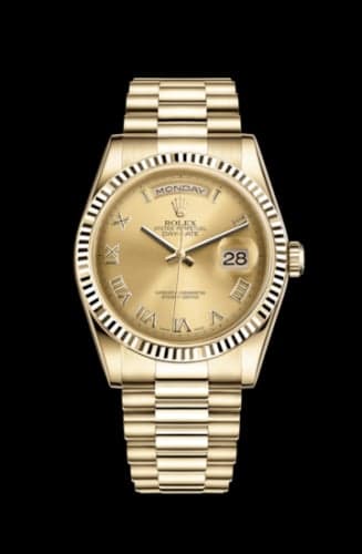 Rolex Day-Date 36 Yellow Gold Fluted / President / Champagne Roman