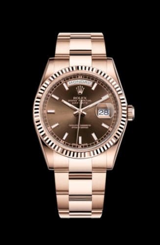 Rolex Day-Date 36 Everose Fluted / Oyster / Chocolate