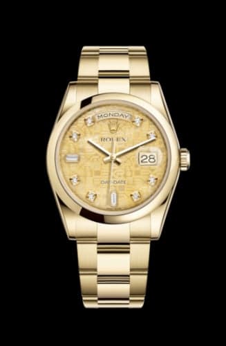 Rolex Day-Date 36 Yellow Gold Domed / Oyster / Champagne MOP Computer