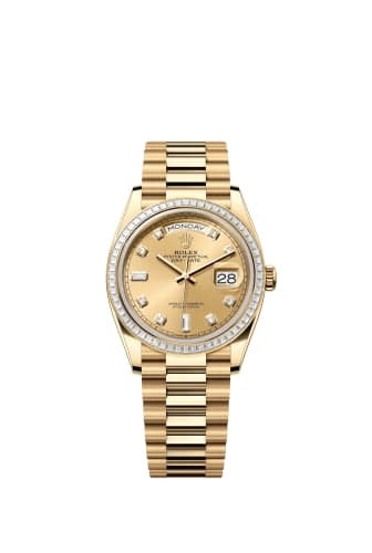 Rolex Day-Date 36 Yellow Gold - Baguette / Champagne - Diamond / President