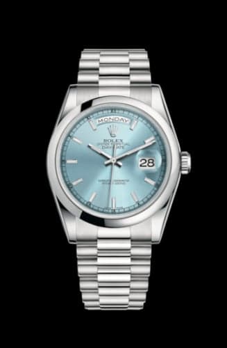 Rolex Day-Date 36 Platinum Domed / President / Ice Blue