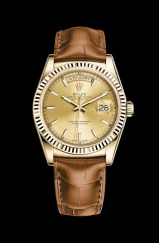 Rolex Day-Date 36 Yellow Gold / Strap / Champagne