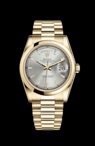 Rolex Day-Date 36 Yellow Gold Domed / President / Silver