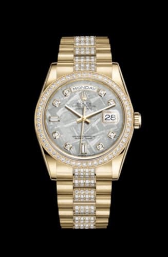 Rolex Day-Date 36 Yellow Gold Diamonds / President Diamonds / Meteorite