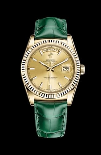 Rolex Day-Date 36 Yellow Gold Fluted / Strap / Champagne
