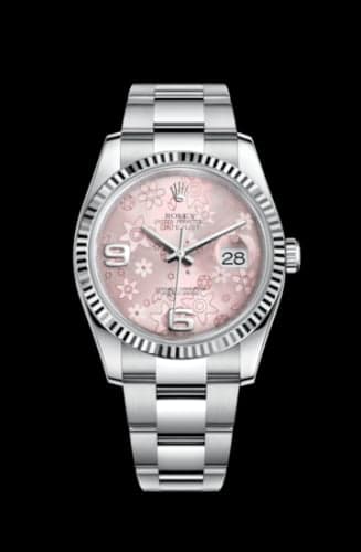 Rolex Datejust 36 Stainless Steel Fluted / Oyster / Pink Floral