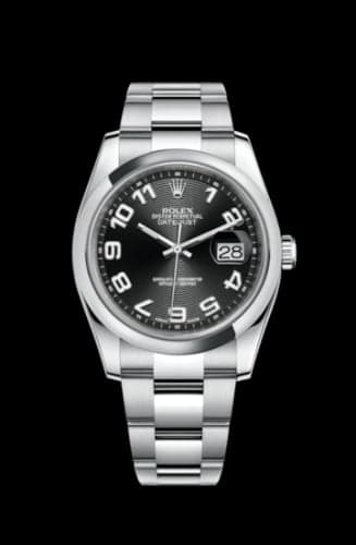 Rolex Datejust 36 Stainless Steel Domed / Oyster / Black Arabic
