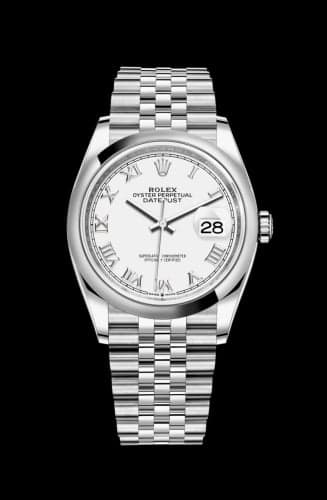 Rolex Datejust 36 Stainless Steel / Domed / White Roman / Jubilee