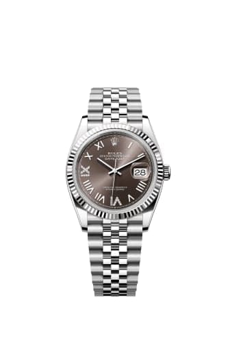 Rolex Datejust 36 Stainless Steel - Fluted / Dark Grey Roman Diamond / Jubilee