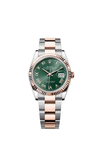 Rolex Datejust 36 Stainless Stainless Steel - Everose - Fluted / Mint Green Roman / Oyster