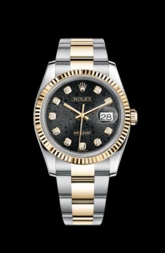 Rolex Datejust 36 Rolesor Yellow Fluted / Oyster / Black Computer
