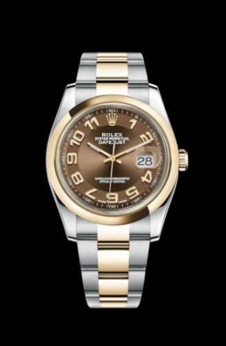Rolex Datejust 36 Rolesor Yellow Domed / Oyster / Bronze Arabic