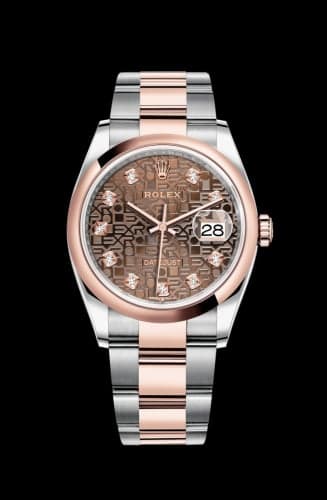 Rolex Datejust 36 Stainless Steel / Everose / Smooth / Chocolate Computer / Oyster