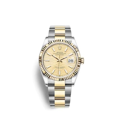 Rolex Datejust 36 Stainless Steel / Yellow Gold / Fluted / Champagne - Fluted / Oyster