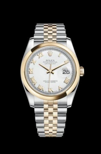 Rolex Datejust 36 Rolesor Yellow Domed / Jubilee / White Roman