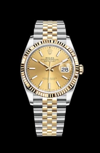 Rolex Datejust 36 Stainless Steel / Yellow Gold / Fluted / Champagne / Jubilee