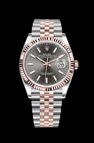 Rolex Datejust 36 Stainless Steel / Everose / Fluted / Slate / Jubilee
