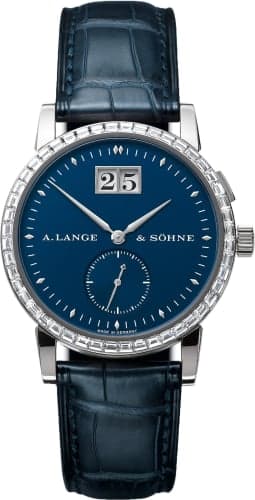 A. Lange & Söhne Saxonia Big Date White Gold - Baguette / Blue