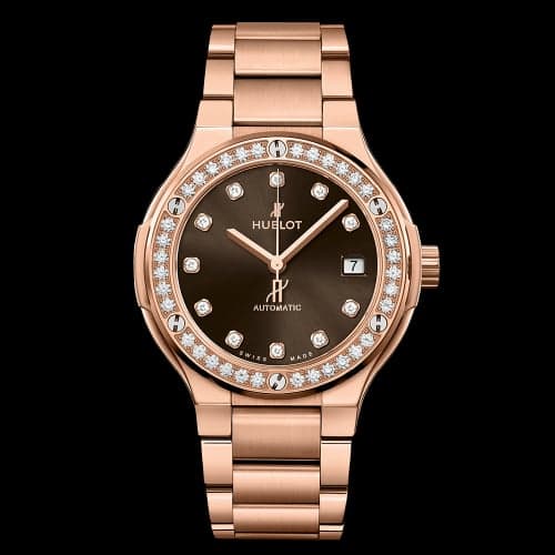 Hublot Classic Fusion 38 King Gold - Diamond / Brown / Bracelet