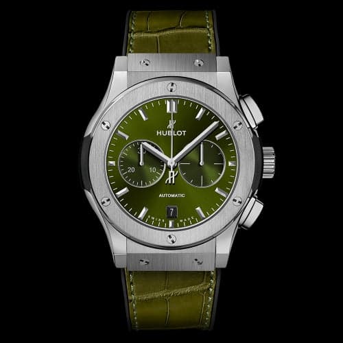 Hublot Classic Fusion 42 Chronograph Titanium / Green / Alligator
