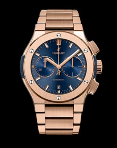 Hublot Classic Fusion 45 Chronograph King Gold / Blue / Bracelet