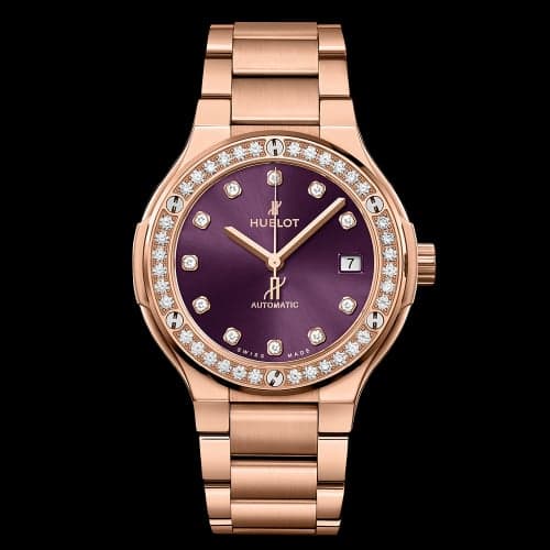 Hublot Classic Fusion 38 King Gold - Diamond / Purple / Bracelet