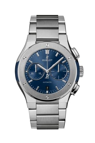 Hublot Classic Fusion 42 Chronograph Titanium / Blue / Bracelet