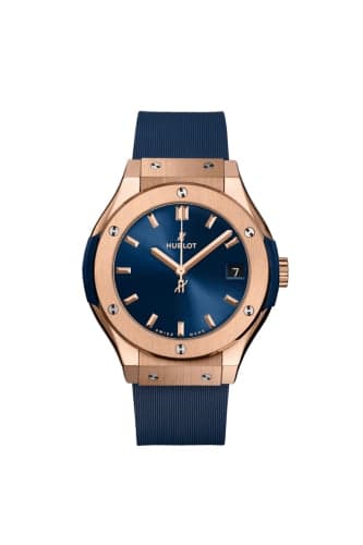 Hublot Classic Fusion 33 King Gold / Blue / Alligator