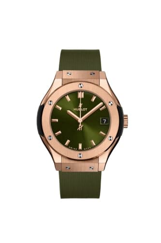 Hublot Classic Fusion 33 King Gold / Green / Alligator