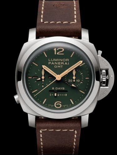 Panerai Luminor 1950 Chrono Monopulsante 8 Days GMT Titanio / Green