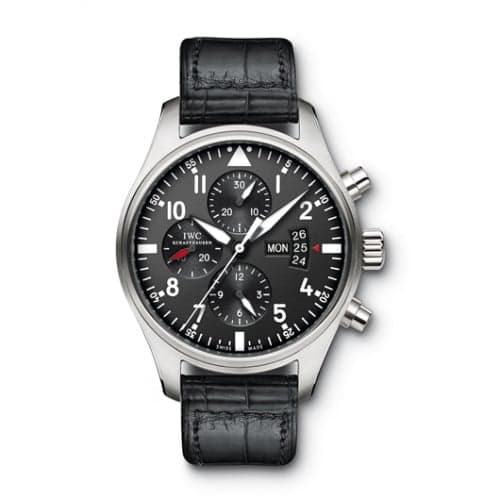 IWC Schaffhausen Pilot's Watch Chronograph Stainless Steel / Black / Strap