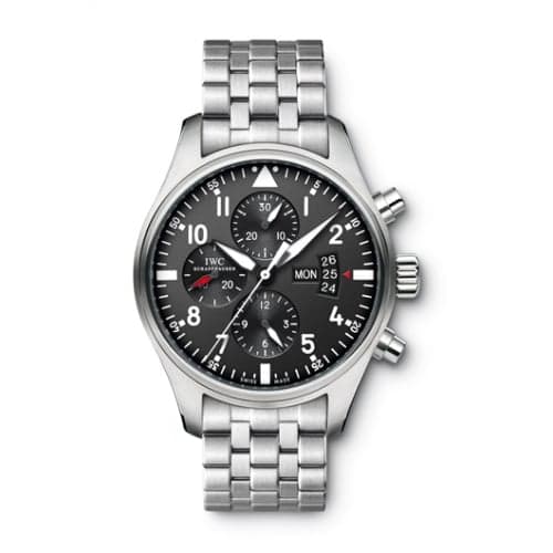 IWC Schaffhausen Pilot's Watch Chronograph Stainless Steel / Black / Bracelet