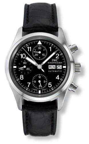 IWC Schaffhausen Pilot's Watch Chronograph Stainless Steel / Black / German / Strap
