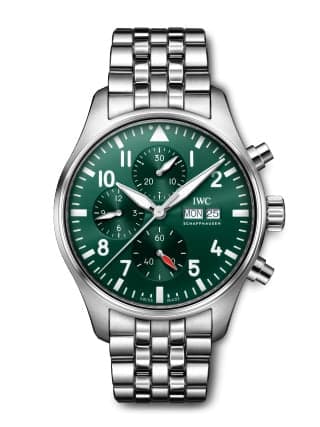 IWC Schaffhausen Pilot's Watch Chronograph Stainless Steel / Green / Bracelet