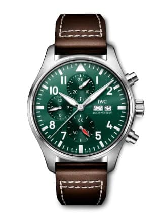 IWC Schaffhausen Pilot's Watch Chronograph Stainless Steel / Green