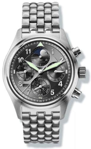 IWC Schaffhausen Pilot's Watch Spitfire Chronograph Perpetual Calendar Stainless Steel / Black / Sincere