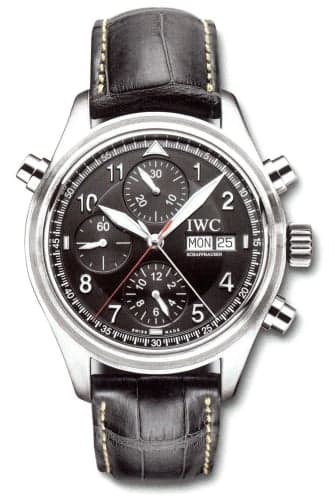 IWC Schaffhausen Pilot's Watch Spitfire Double Chronograph Stainless Steel / Black / Spanish / Strap