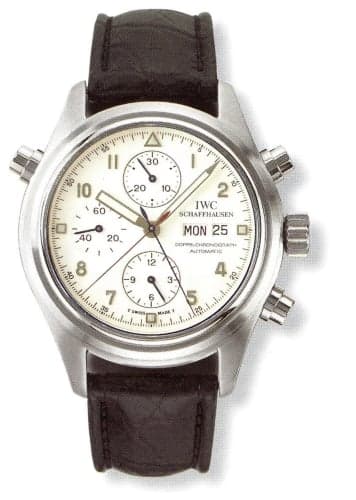IWC Schaffhausen Pilot's Watch Doppelchronograph Platinum / White / German / Strap