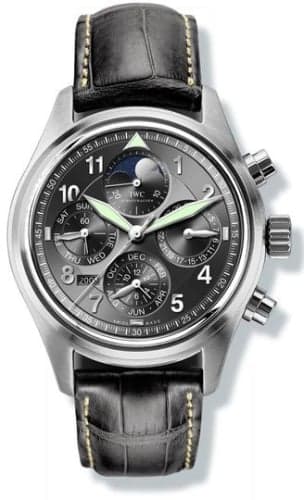 IWC Schaffhausen Pilot's Watch Spitfire Chronograph Perpetual Calendar Stainless Steel / Black / Sincere