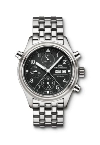 IWC Schaffhausen Pilot's Watch Doppelchronograph Stainless Steel / Black / English / Bracelet