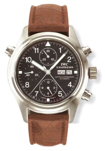 IWC Schaffhausen Pilot's Watch Doppelchronograph Stainless Steel / Black / Italian / Strap