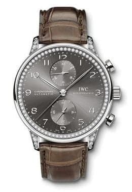 IWC Schaffhausen Portuguese Chrono-Automatic White Gold / Ardoise / Diamond