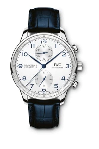 IWC Schaffhausen Portugieser Chronograph Stainless Steel / Silver - Blue